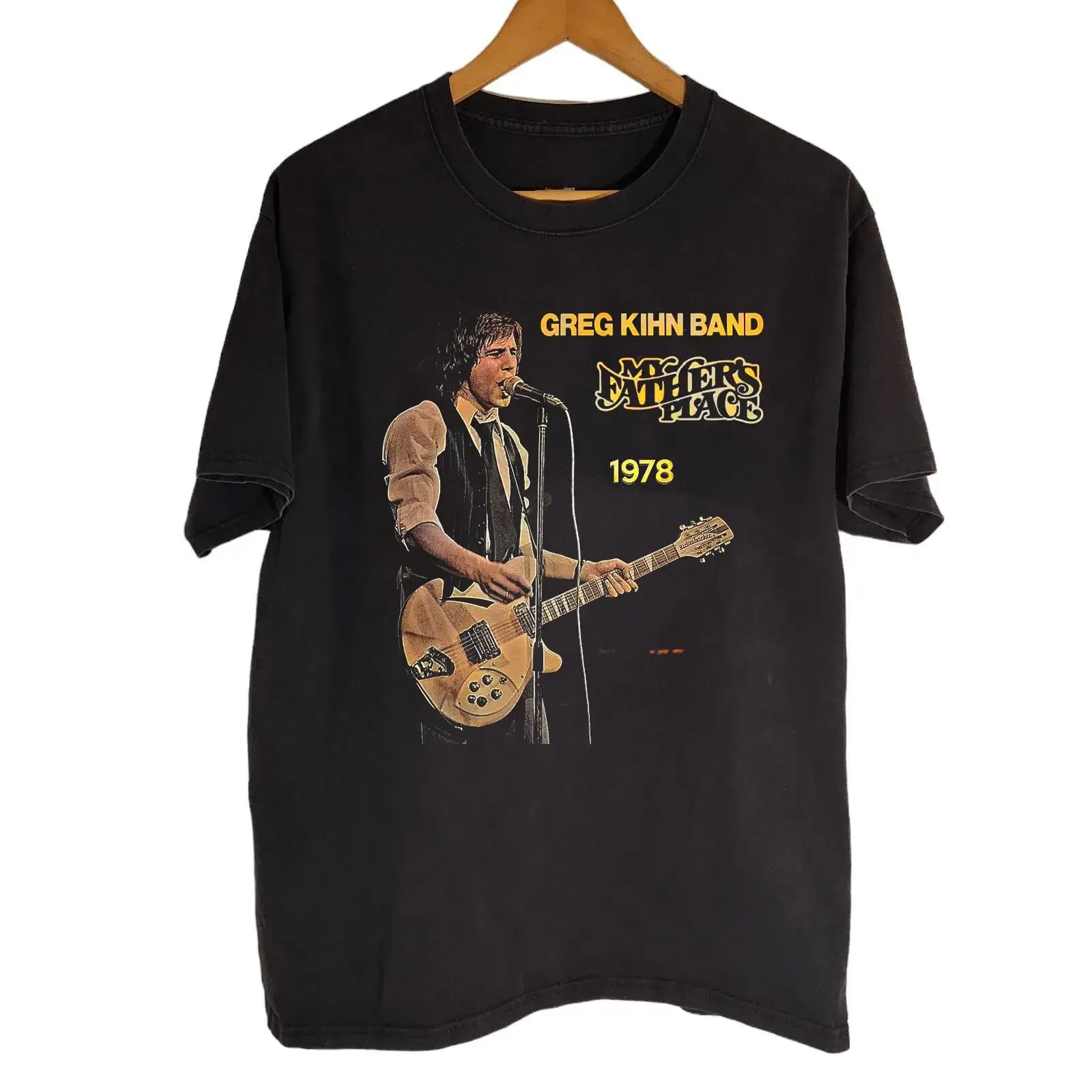 Greg Kihn Band 1978 NY My Father's Place Black Size S 5XL T Shirt CO02 vintage Washed Casual designer clothes Breathable