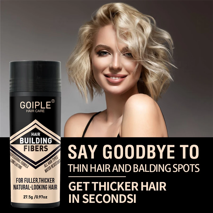 

GOIPLE Professional Hair Building Fibers Powder Waterproof Long Lasting Unisex Natural Thickening Hair Anti-loss Fiber Products