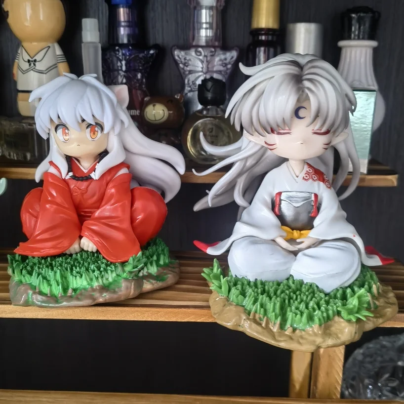 Sesshomaru Inuyasha Anime Gk Figure Sitting Pose Pvc Model Car Decoration Desktop Ornament Collection Gifts For Anime Collectors