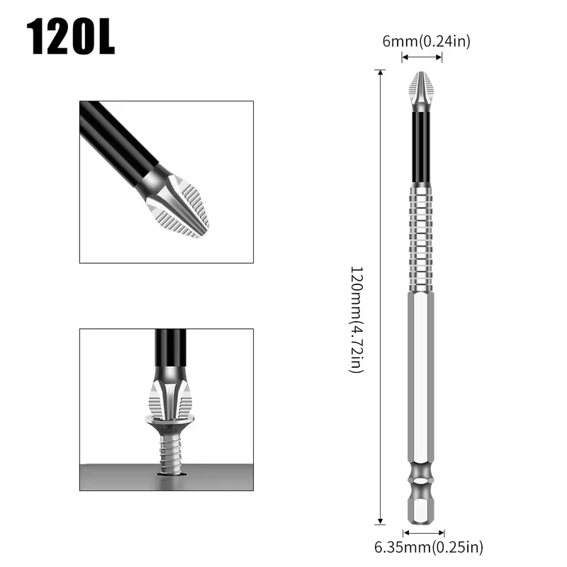 K5 Non-slip High Hardness Bit S2 Strong Magnetic 5A Black Non-slip Cross Head Electric Drill Electric Screwdriver Bit - Image 40
