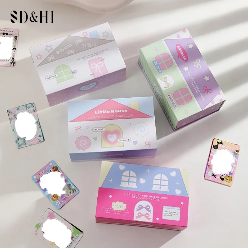 

Kawaii 3 Inch House Series Kpop Photocards Toploader Collect Box Small Cards Storage Box Classification Box Stationery