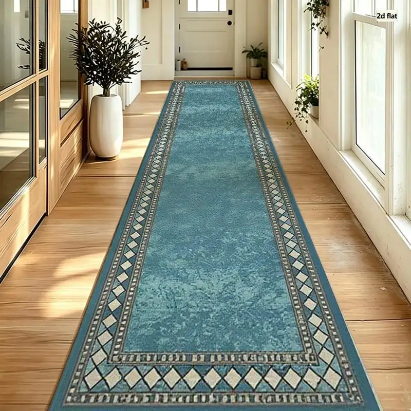 1 Pc Geometric Diamond Border Woven Area Rug, Soft Comfortable All Seasons, Lightweight Easy Care, Home Decor For Living Room Bedroom Dining Room, Winter Autumn