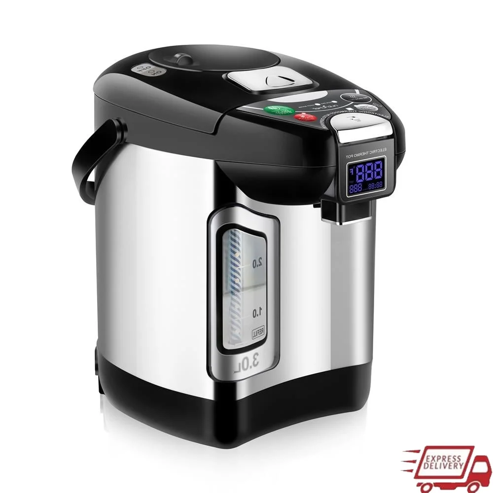 

Цифровой водонагреватель 3 л, электрический диспенсер для горячей воды с ЖК-дисплеем, автоматическое отключение, регулируемая температура 360 ° Вращающаяся база