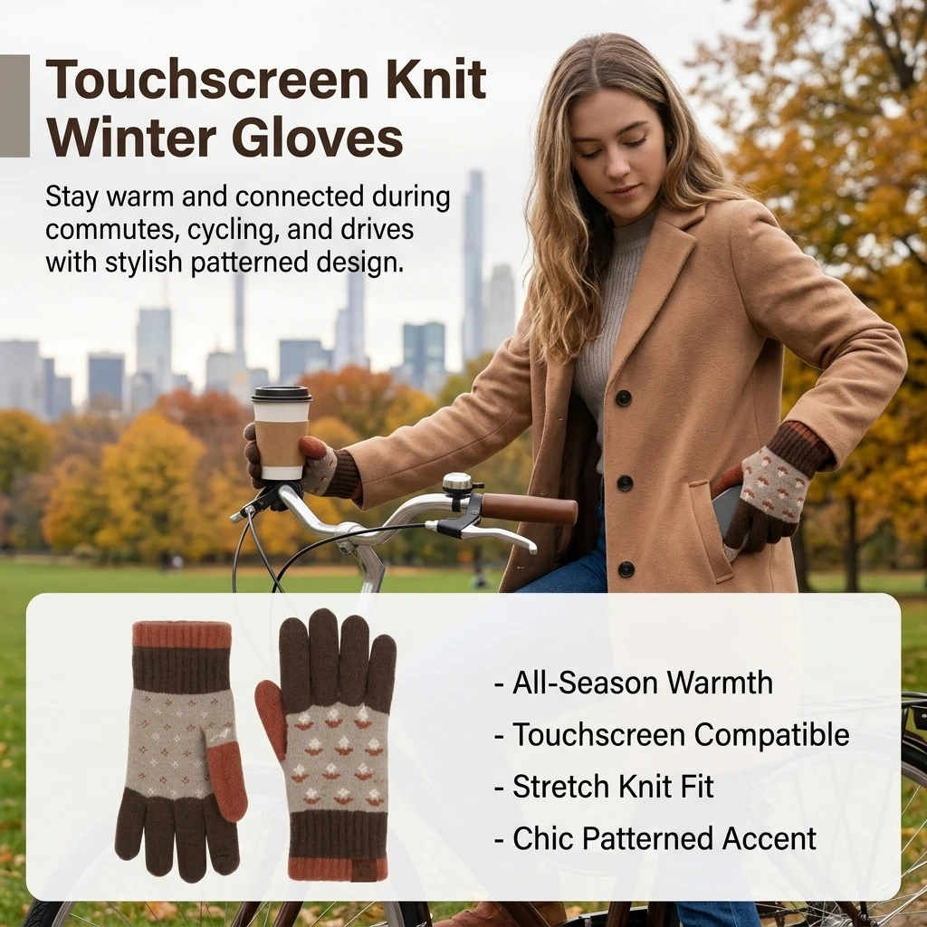 Outdoor Camping Accessories - Thermal Hand Warmers Touchscreen Knitted Gloves