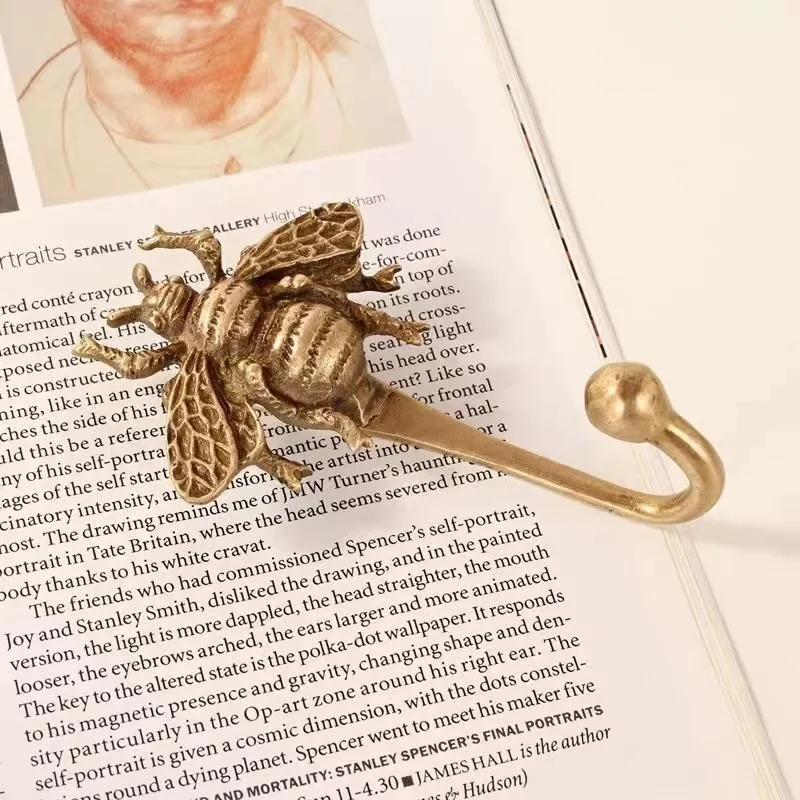 Brass hook creative retro, little bee head coat hook wall, decorative coat hook, entrance wall hanging