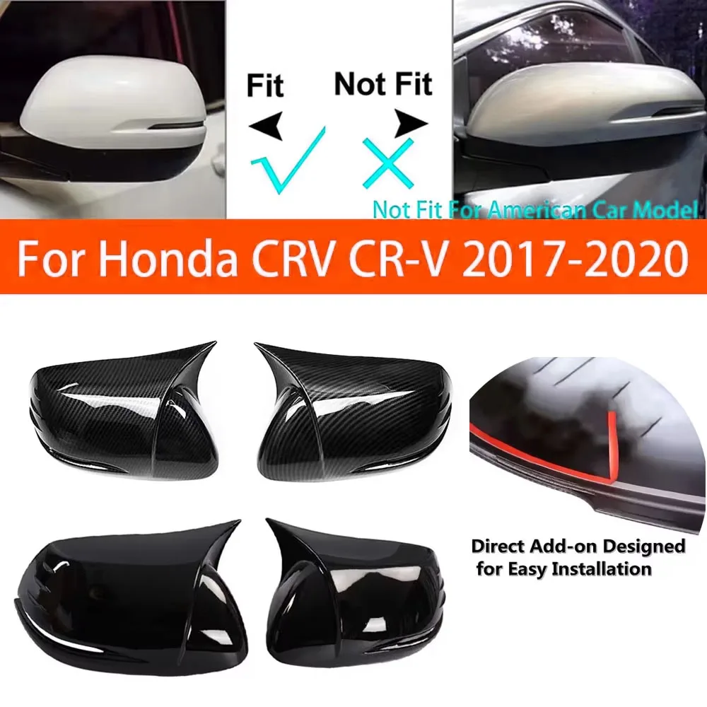 

For Honda CRV CR-V 2017 2018 2019 2020 Car Rearview Side Mirror Cover Wing Cap Exterior Door Sticker Case Trim Accessories