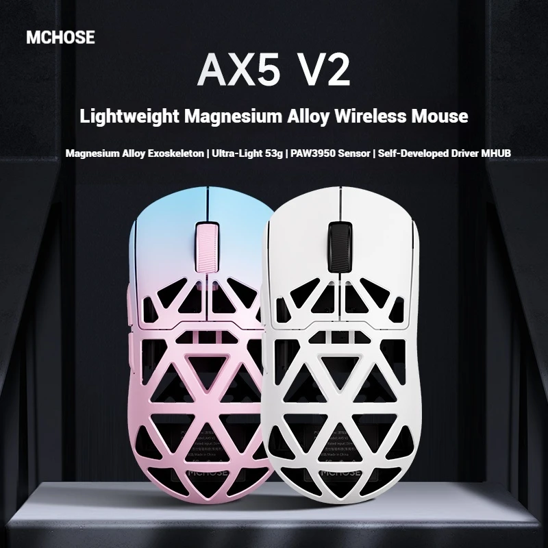 New MCHOSE AX5 V2 Gaming Mouse 8000HZ 0.125ms Magnesium Alloy