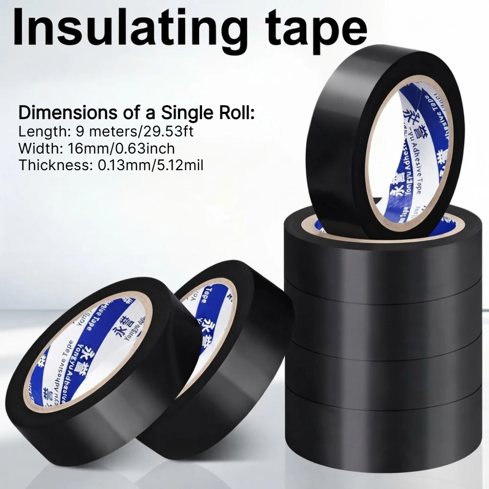 10 Rolls PVC Electrical Tape Multi Color Strong Adhesive Heat Resistant Tape for Wire Wrapping, Racket Grips, Home DIY Repair