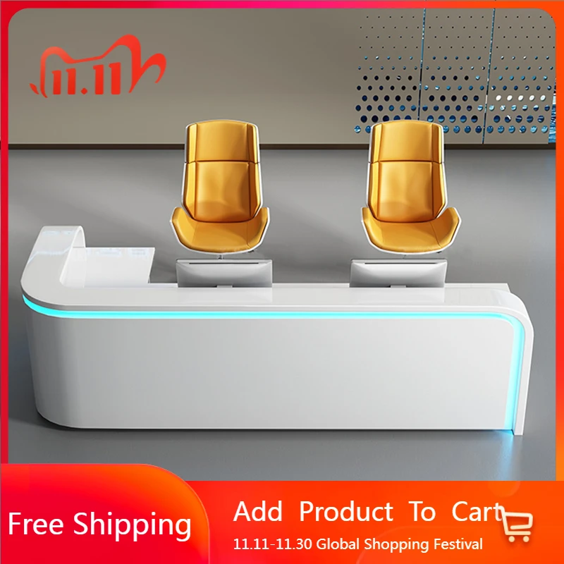 

Company Shop Reception Desks Modern Shelves Restaurant Minimalist Desks Beauty Luxury Drawer Design Bureau Trendy Furniture