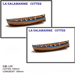 1/48 Wooden Salamander Boat DIY Hand-assembled Ship Model Full Ribbed Boat Model Kit Toy Gift Lifeboat Decorative Ornaments