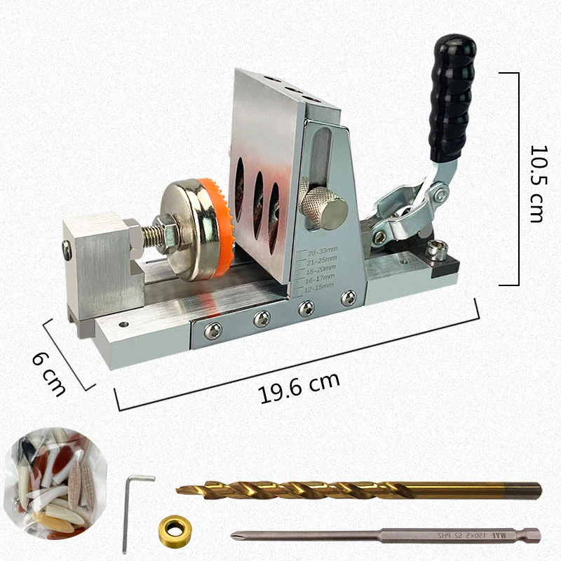 Woodworking Oblique Hole Locator 9.0mm Hole Drill Pocket Fixture Portable Woodworking Auxiliary Locator Alloy Fixture