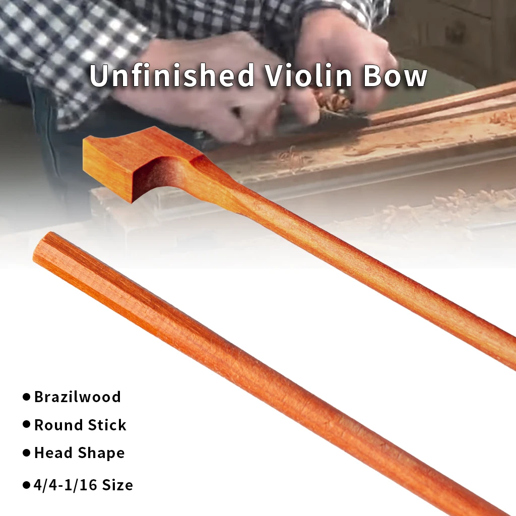 Unfinished 4/4 3/4 1//2 1/4 1/8 1/10 1/16 Fiddle Bow Brazilwood Arco Stick Fiddle Bow Sticks Maker Luthier Blank DIY Bow Stick