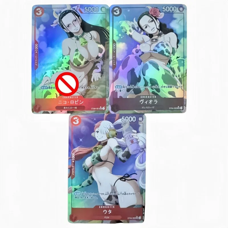 

3 шт./компл., одна деталь, сделай сам, Нико Робин Ута, самодельная карта, аниме, мультфильм, 63x88 мм, цветная флэш-карта, игрушка в подарок