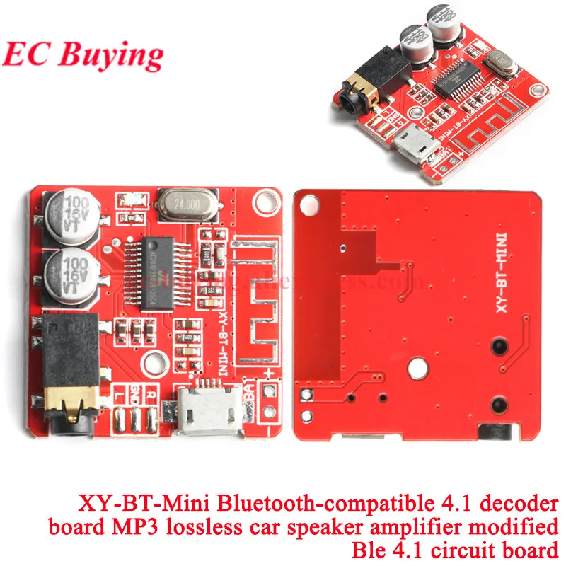 1-2 Peças XY-BT-Mini Receptor de Áudio Bluetooth Compatível BT Ble 4.1 Placa Decodificadora MP3 WAV Sem Perdas Módulo de Música Estéreo Sem Fio DIY
