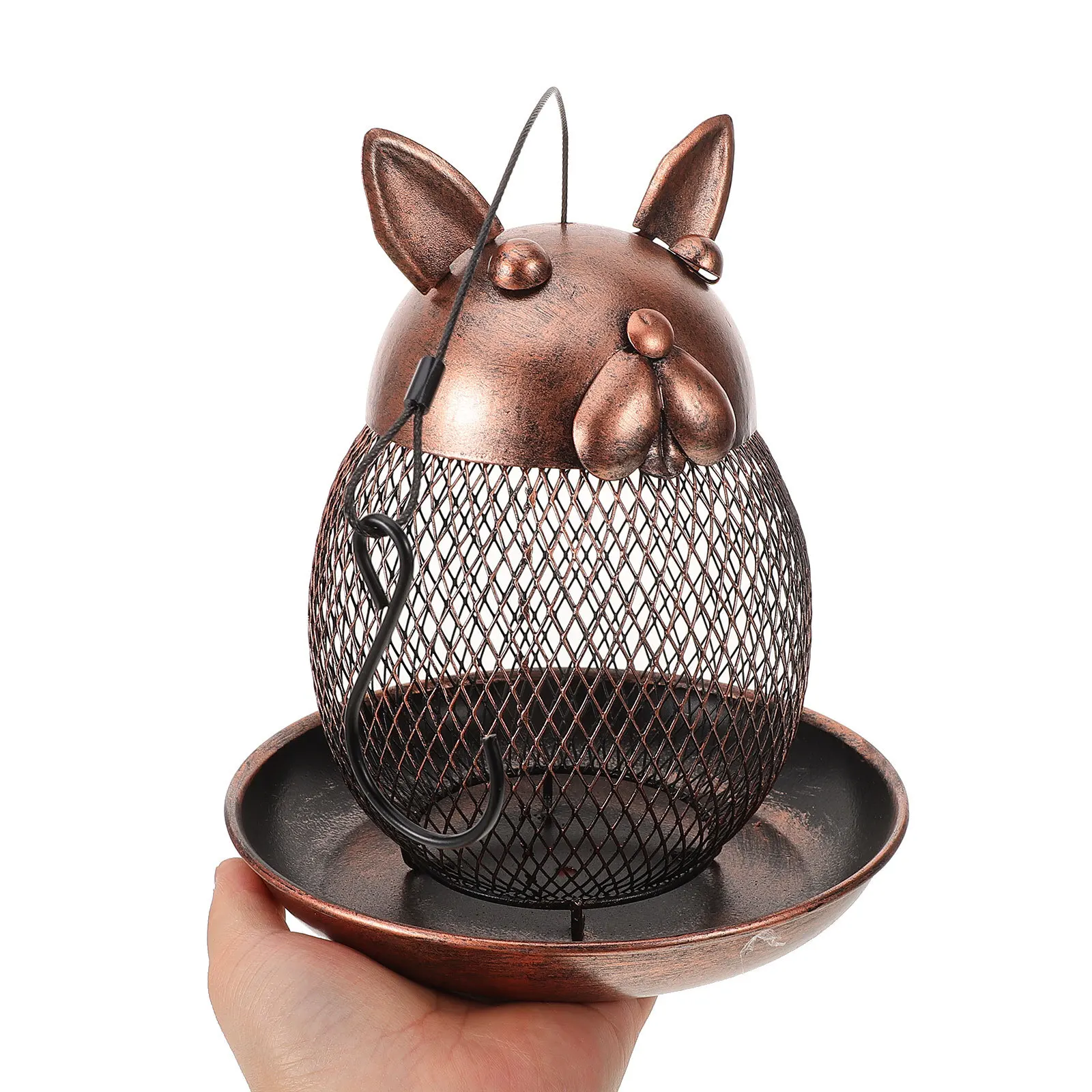 

Rabbit Head Bird Feeder Unique Simple Design Hanging Outdoor Bird Food Holder Squirrel Resistant Feeding Tool Parrot Feeding Box