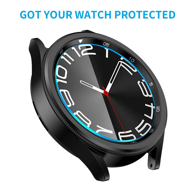 Película de vidrio templado para Samsung Galaxy Watch 6, 5, 4, 40mm, 44mm, 6 Classic, 43, 47mm, fácil de instalar, herramienta de alineación, Protector de pantalla