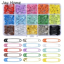 300PCS Colored Safety Pins Metal Clothing Fastening Clip Pins Needles with Storage Box for Art Craft Sewing and Jewelry Making