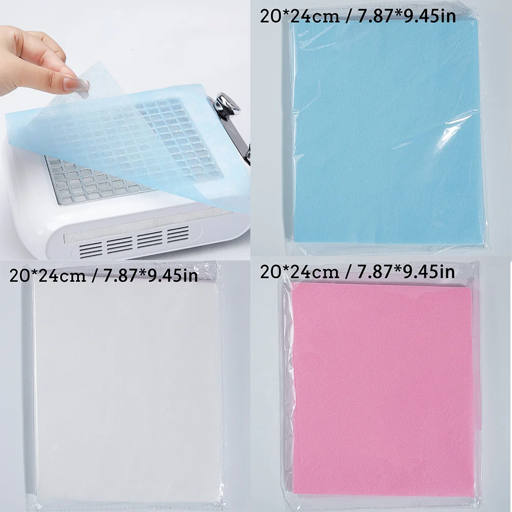 100Pcs Nail Vacuum Filter Paper Filter Pink/White/Blue Can Be Cut and Replaced Without Dust Filter Fabric Cotton Nail Tools