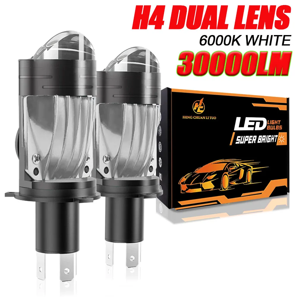 

H4 Bi Projector Lens CANBUS LED Headlight Bulbs Super Bright Spotlight Car Motorcycle Lamp High Low Beam 9003 HB2 Auto Lights