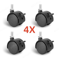 4 Pieces Universal Mute Caster M8 Wheel 1.5Inch Replacement Furniture Table Drawers Cabinets Swivel Rollers 360 Degree Wheels