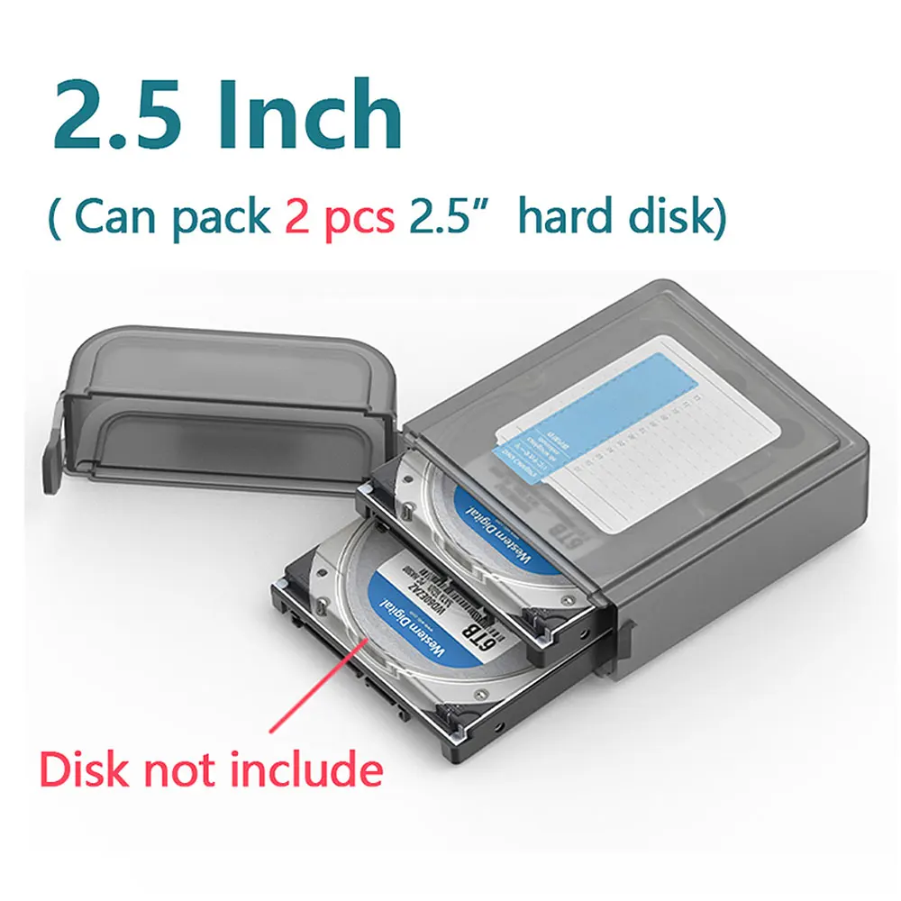 PHIXERO 2.5“/3.5 inch SSD HDD Storage Box External Hard Drive Disk Caddy for SSD Case External USB 3.0 Hard Drive Bag with EVA