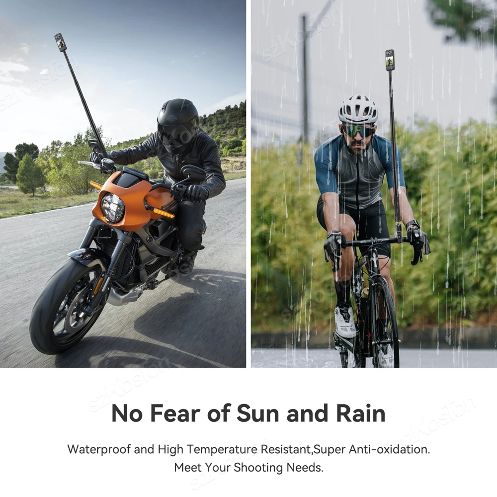 For Insta360 X4 X3 Motorcycle Bicycle Panoramic Selfie Stick Monopod Mount Handlebar Bracket For GoPro 12 11 10 9 8 7 Accessory