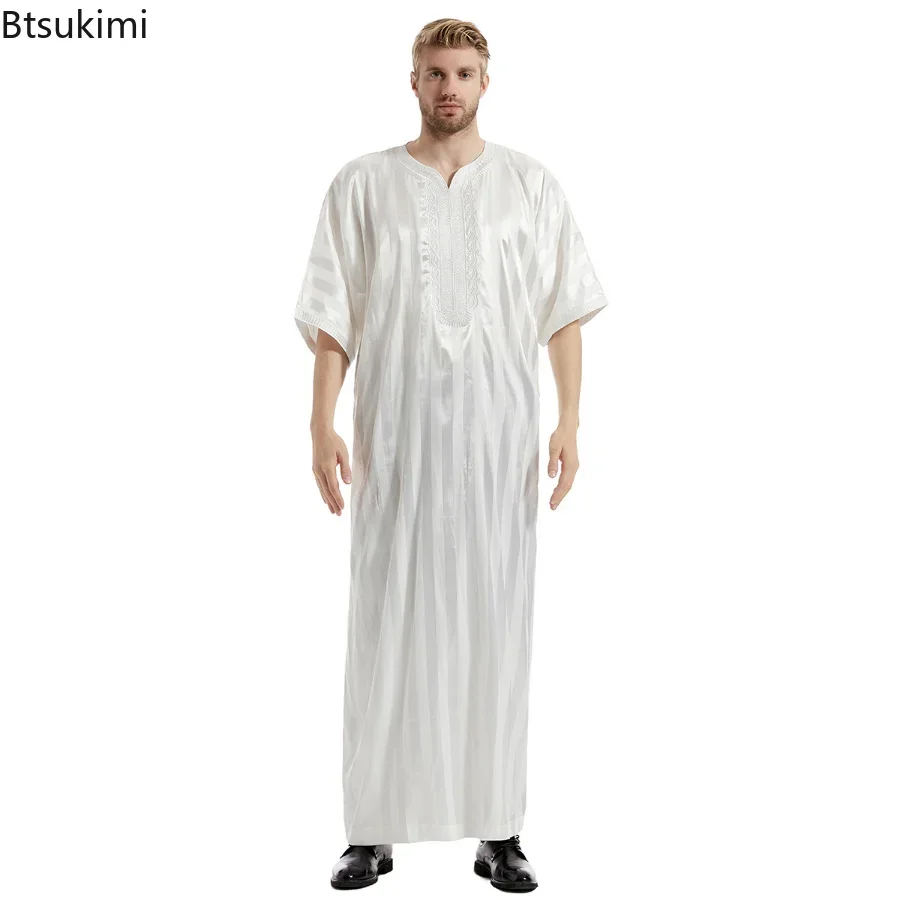 Ropa islámica para hombres, bata musulmana de Turquía Jubbe Thobe Thoub, caftán tradicional árabe saudí Abaya Dubai Eid Ramadán, ropa