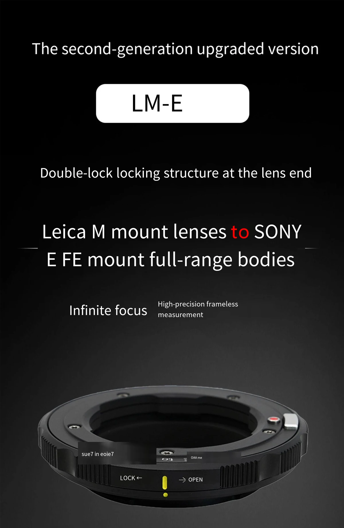 XPIMAGE LM-E Lock Manual Lens Adapter For Leica M Lens to Sony E Mount Cameras