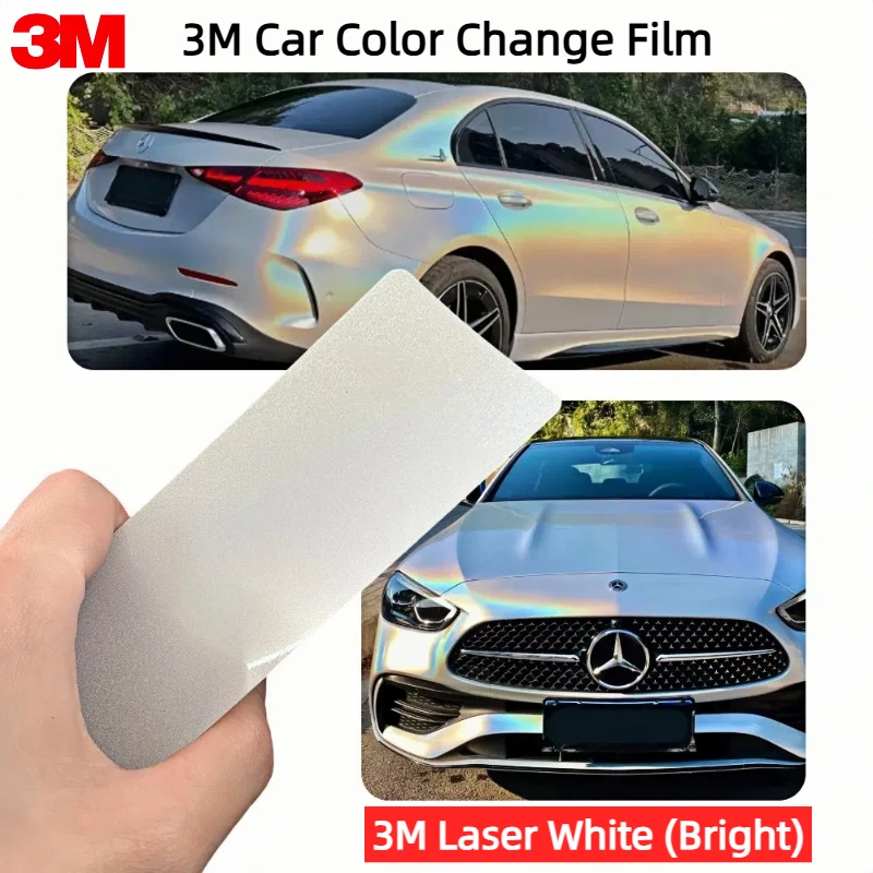 

Original 3M car color change film rainbow laser white (glossy) the best quality PET material color change protective film
