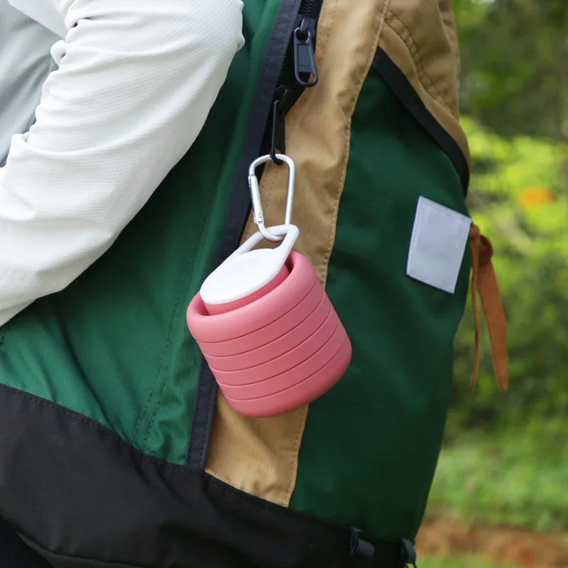 Outdoor Cycling Retractable Silicone Mini Water Bottle, Large Capacity Foldable Portable Sports Travel Kettle