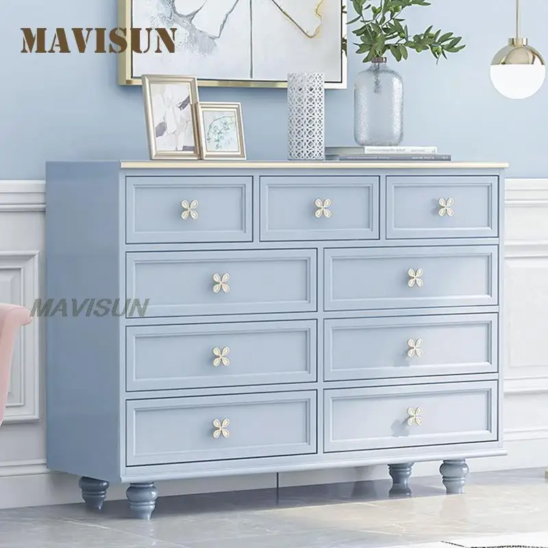 

Morandi Blue Chest Of Drawers Cafe Cabinet Kitchen Sideboard Minimalist Living Room Corner Wall Corridor Display Furniture