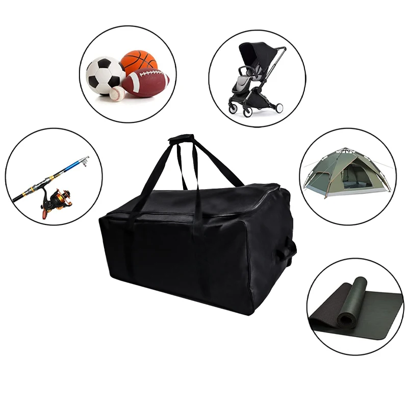 Bolsa de carrito de empuje de Golf, bolsa de transporte de 3 ruedas plegable, Protector de cubierta de carros, cubierta negra de gran capacidad,