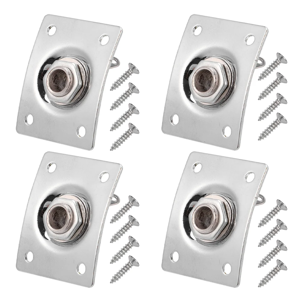 

4 Pcs Accessories Electric Guitar Jack Guitars Electrc Input Socket 36X29cm Stainless Steel Accessory Plate for