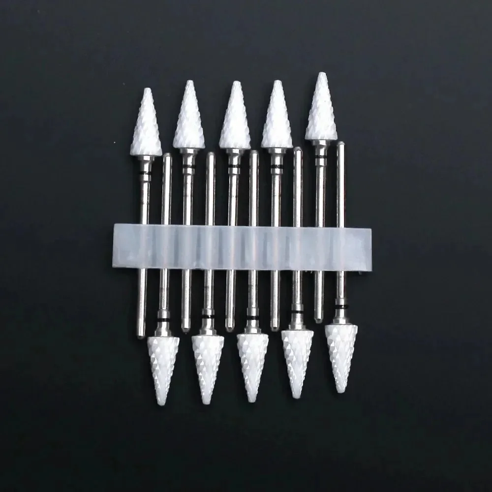 10 Stück 3/32 Keramik-Nagelbohrer, professionell und langlebig, zum Entfernen von Gelnägeln, Reinigen der Nagelhaut, ideal für Maniküren