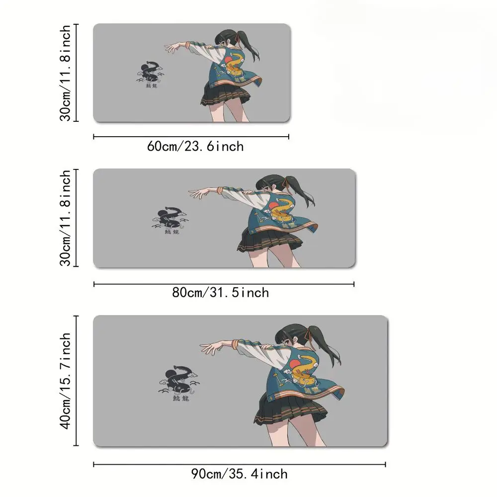 سطح المكتب الديكور أنيمي فتاة كبيرة ماوس الوسادة المطاط المضادة للانزلاق حصيرة مكتبية ملحقات الكمبيوتر الألعاب حصيرة لوحة المفاتيح توسيع ماوس