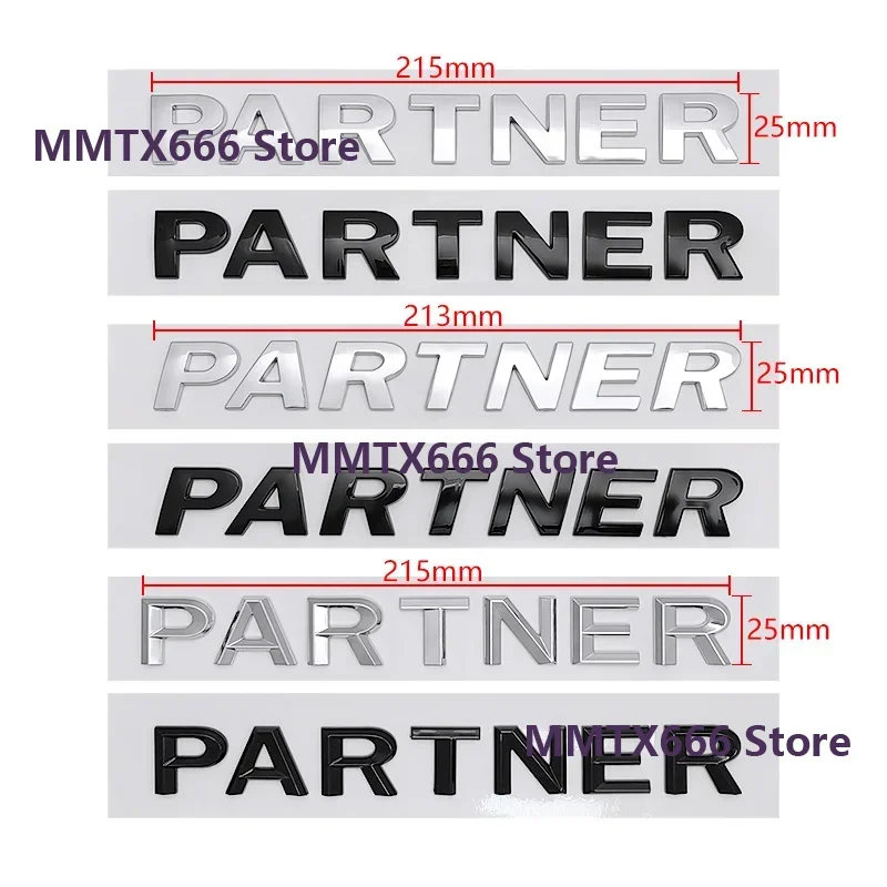 Suitable for Peugeot new and old PARTNER modified with English letter labeling and ABS trunk labeling car sticker emblem