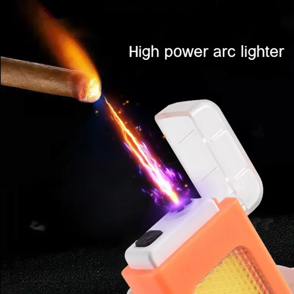 2 in 1 Dual Arc Electric Lighter with 3 Modes Outdoor Induction COB Headlamp Type C Charge Waterproof Flameless Plasma Lighter