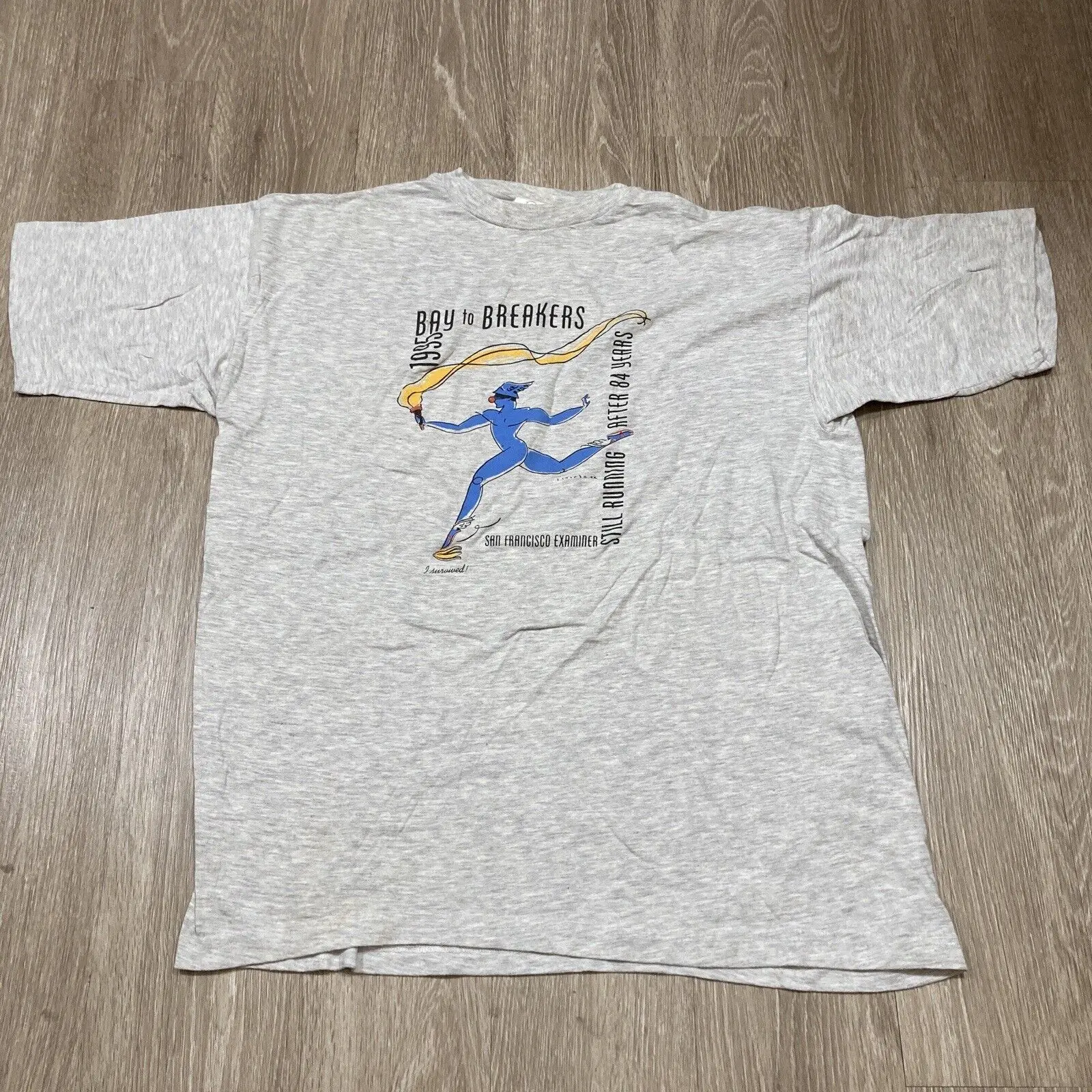 San Francisco Shirt XL Vintage 90s Examiner Bay Breakers Running Marathon Tee