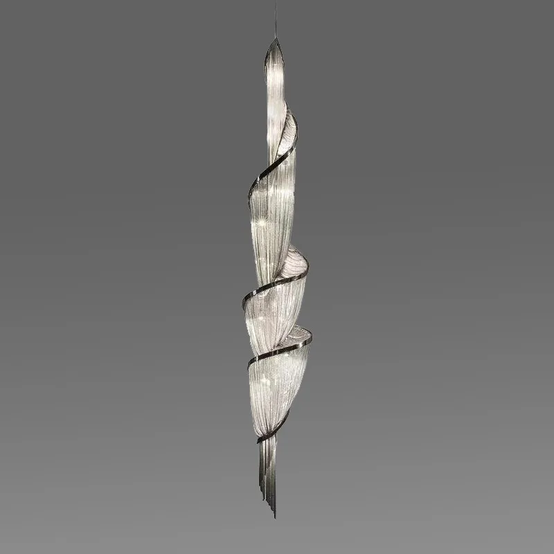 Spiral special-shaped personalized villa light luxury fringed chandelier