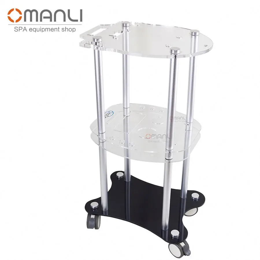 Desktop Stand Beauty Rolling Wheel Spa Cart Hand Carts Trolleys for Oxigen Facial Machine
