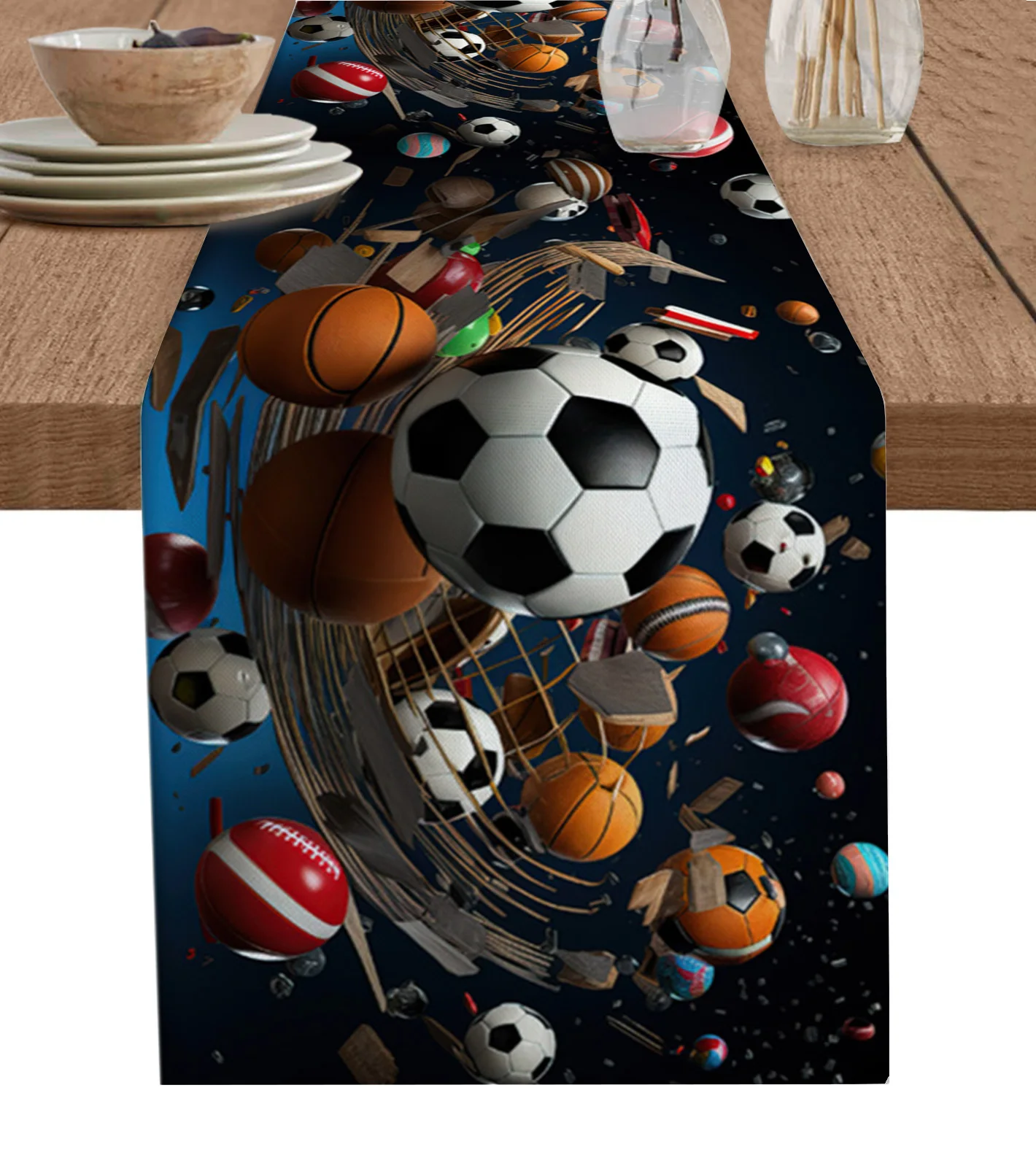 Sports Football Basketball Baseball Rugby Decorations Coffee Table Decor Tablecloth Table Kitchen Decorative Table Runner