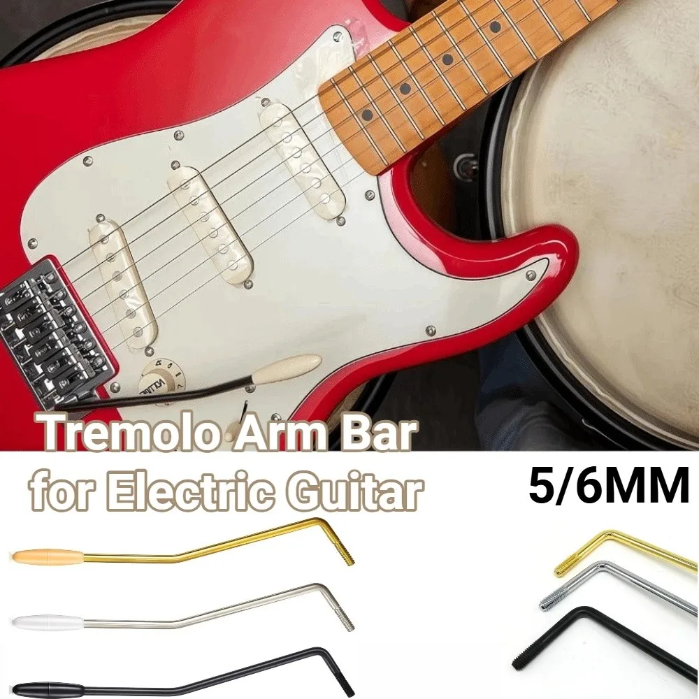 6Pcs/Set M5/6 Thread Electric Guitar Tremolo Arm 3 Colors Threaded Metal Guitar Vibrato Arm Replacement Parts Single Shake
