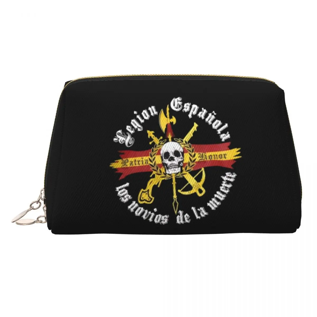 Neceser de viaje personalizado con bandera de la Legión Española para mujer, artículos de tocador, organizador de maquillaje, Kit Dopp de almacenamiento de belleza para mujer