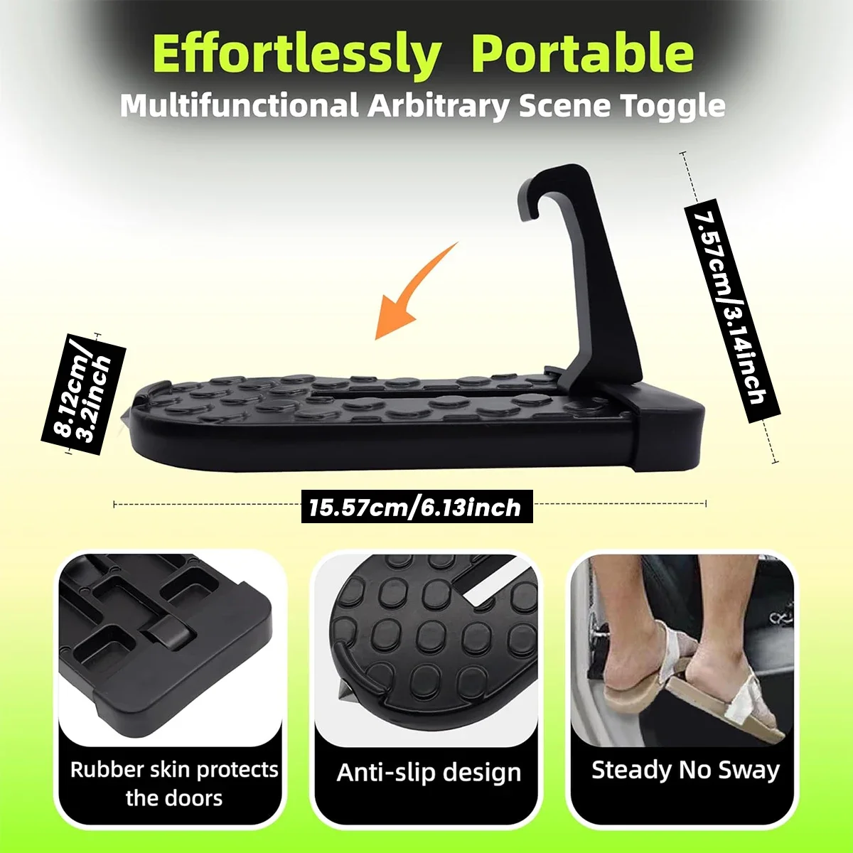 Foldable Car Roof Rack Step Car Door Foot Pedal Universal Latch Hook Aluminum Alloy Safety Hammer Auxiliary Walking Foot Pedal