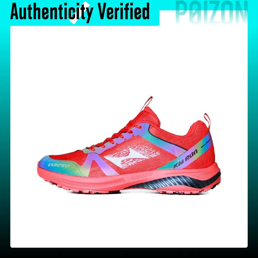 HEALTH Cushioning Slip Resistant Abrasion Resistant Low top Running Shoes Unisex Red Black 678A-