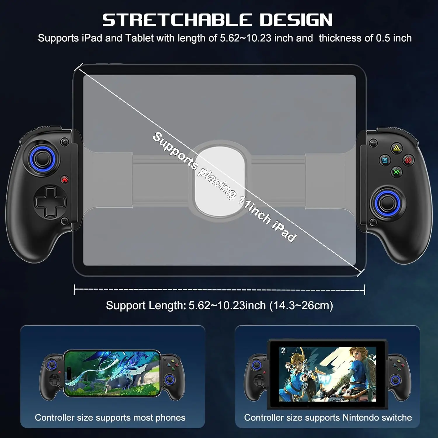 Stretching Raffreddamento Controller di gioco D10S Per SWITCH/Android/Apple IOS Tablet/PS3/PS4 ForXBOX Gamepad Streaming