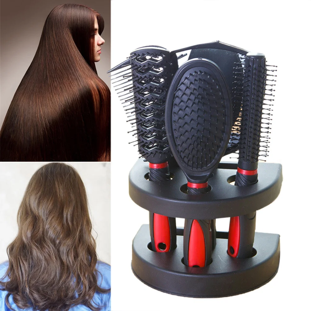 

5Pcs Styling Tools Set Mirror and Comb Compact Travel Essential Anti-Static Hair Care Detangling