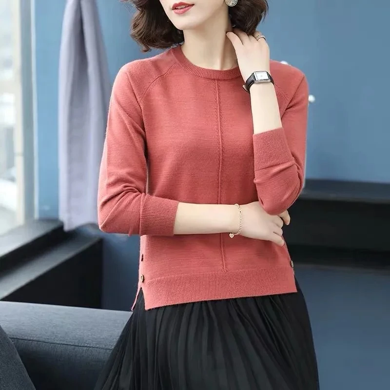 

2024 New Women Sweaters And Pullovers Autumn Winter Long Sleeve Pullover Solid Pullover Female Casual Short Knitted Sweater