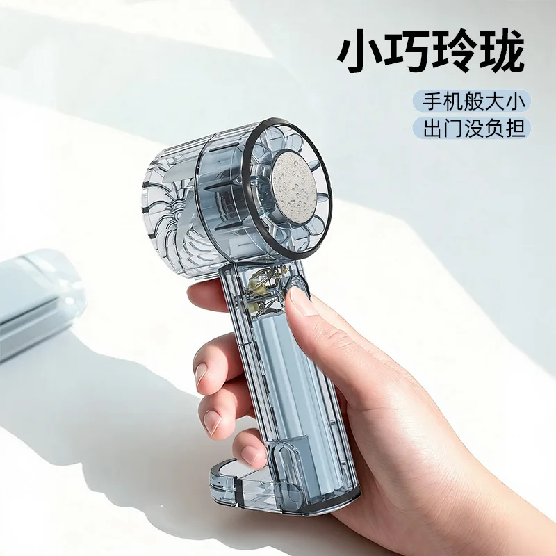 Quality Assurance! Transparent Handheld Fan, USB Charging Desktop Cooling Fan, Portable Climbing Buckle Ice Application Fan