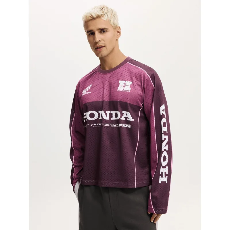 

Модная спортивная футболка-джерси с длинным рукавом для мужчин и женщин, с принтом, повседневная, 2026 Honda Fashion Youth